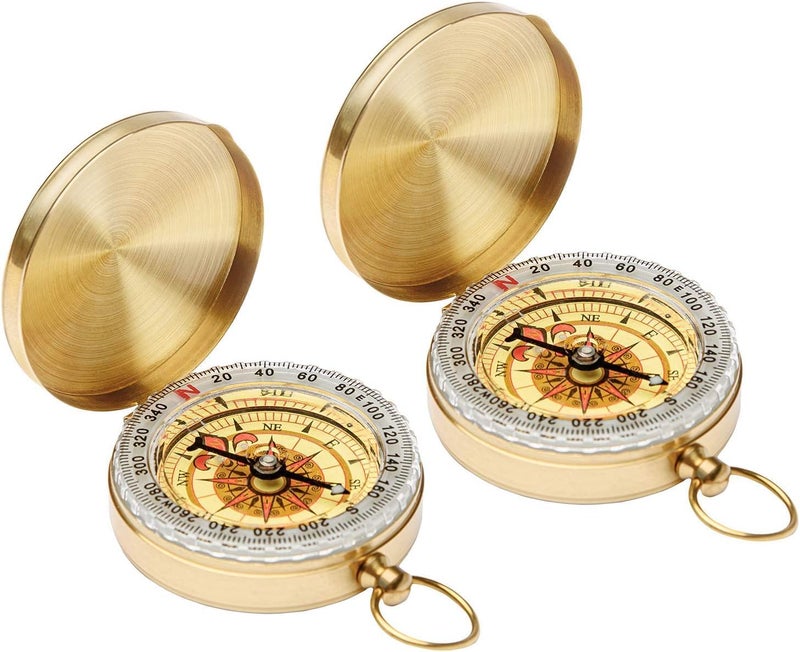 JSD Camping Survival Compass Metal Compass Kids Compass for Hiking Camping Hunting Outdoor Military Navigation Tool - Image 1